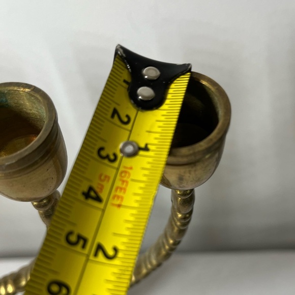 Vintage Sweden Judaica Menorah 7 arms brass candle holder - Picture 6 of 9